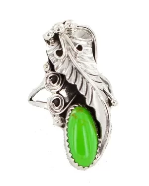 Navajo .925 Sterling Silver Certified Authentic Handmade Natural Gaspeite Native American Ring Size 7 1/2 13116-3 Navajo .925 Sterling Silver Certified Authentic Handmade Natural Gaspeite Native American Ring Size 7 1/2 13116-3