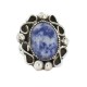Navajo .925 Sterling Silver Certified Authentic Handmade Natural Lapis Native American Ring Size 8 18203-1