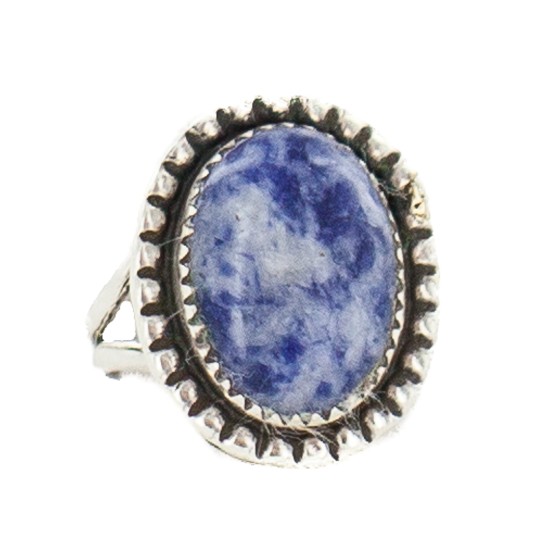 Navajo .925 Sterling Silver Certified Authentic Handmade Natural Lapis Native American Ring Size 8 18203-3 All Products NB160305195034 18203-3 (by LomaSiiva)