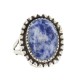 Navajo .925 Sterling Silver Certified Authentic Handmade Natural Lapis Native American Ring Size 8 18203-3