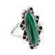 Navajo .925 Sterling Silver Certified Authentic Handmade Natural Malachite Native American Ring Size 9  13114-5