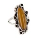 Navajo .925 Sterling Silver Certified Authentic Handmade Natural Tigers Eye Native American Ring Size 6 1/2 13114-4