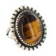 Navajo .925 Sterling Silver Certified Authentic Handmade Natural Tigers Eye Native American Ring Size 8 18203-2