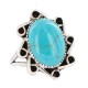 Navajo .925 Sterling Silver Certified Authentic Handmade Natural Turquoise Native American Ring Size 8 13115-4