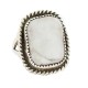 Navajo .925 Sterling Silver Certified Authentic Handmade White Howlite Native American Ring 18203-8
