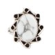 Navajo .925 Sterling Silver Certified Authentic Handmade White Howlite Native American Ring Size 9 1/2 13115-2