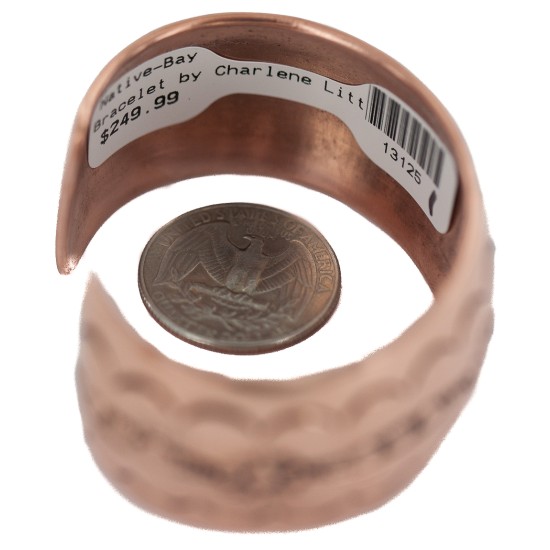 Certified Authentic Navajo Handmade Native American Pure Copper Bracelet 13125-1