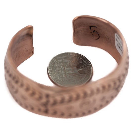 Certified Authentic Navajo Swirl Handmade Native American Pure Copper Bracelet 13125-2 Certified Authentic Navajo Swirl Handmade Native American Pure Copper Bracelet 13125-2