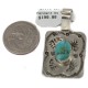 .925 Sterling Silver Bear Paw Handmade Certified Authentic Navajo Natural Turquoise Native American Nickel Pendant 13129