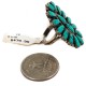Zuni .925 Sterling Silver Certified Authentic Handmade Signed Petit Point Natural Turquoise Native American Ring 16696