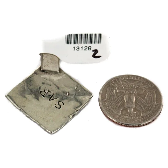 Handmade Certified Authentic Navajo Native American Nickel Pendant 13128-2 Handmade Certified Authentic Navajo Native American Nickel Pendant 13128-2