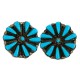 .925 Sterling Silver Handmade Certified Authentic Zuni Natural Turquoise Native American Stud Earrings 24485