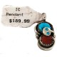 .925 Sterling Silver Snake Certified Authentic Zuni Coral Natural Turquoise Native American Pendant 14922-1