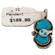 .925 Sterling Silver Snake Certified Authentic Zuni Natural Turquoise Native American Pendant 14922