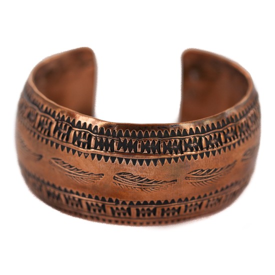 Certified Authentic Feather Navajo Handmade Native American Pure Copper Bracelet 12777-101 Certified Authentic Feather Navajo Handmade Native American Pure Copper Bracelet 12777-101