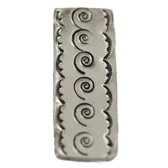 Swirl Navajo Certified Authentic Nickel Handmade Native American Money Clip 11268-5 Swirl Navajo Certified Authentic Nickel Handmade Native American Money Clip 11268-5