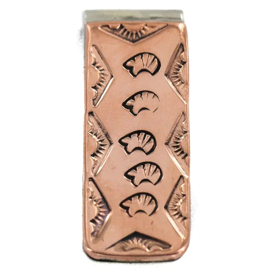 Navajo Certified Authentic Handmade Pure Copper Sun Bear Native American Nickel Money Clip 11267-6