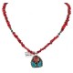 Certified Authentic Navajo .925 Sterling Silver Coral Natural Spiny Oyster Turquoise Heishi Native American Necklace 27230-18205-10