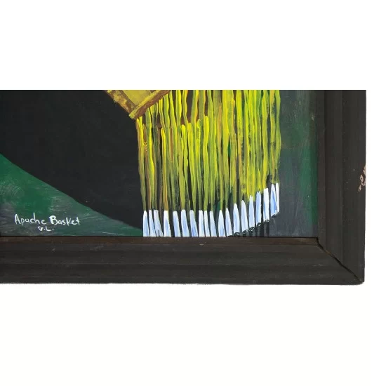 $300 Apache Certified Authentic Painted by Acrylic Apache Basket Native American Painting 10794-1 $300 Apache Certified Authentic Painted by Acrylic Apache Basket Native American Painting 10794-1