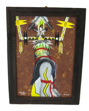 Apache Handmade Painting NB160310215737 | Verified Authentic Native American Art Apache Handmade Painting NB160310215737 | Verified Authentic Native American Art