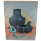 $300 Navajo Pottery Turquoise Certified Authentic Painted by Acrylic Native American Painting  10784-1