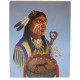 $680 Navajo Indian Chief Painted by Certified Authentic Acrylic Native American Painting  10798