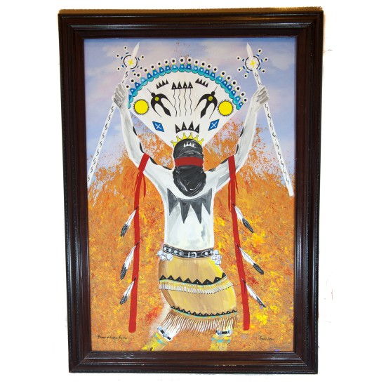 $800 Apache Painted by Certified Authentic Acrylic Flames of Gopher Springs Native American Painting 10784-101 $800 Apache Painted by Certified Authentic Acrylic Flames of Gopher Springs Native American Painting 10784-101