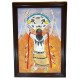 $800 Apache Painted by Certified Authentic Acrylic Flames of Gopher Springs Native American Painting  10784-101
