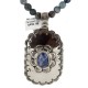 Certified Authentic .925 Sterling Silver and Nickel Handmade Navajo Natural Lapis Native American Necklace 13130-1-18204