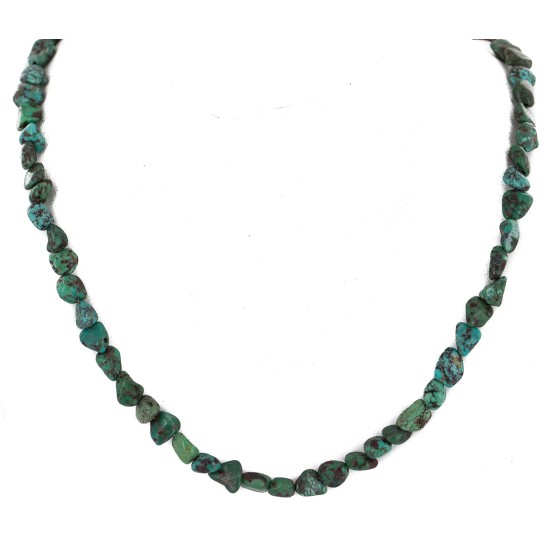 Certified Authentic .925 Sterling Silver Handmade Navajo Natural Turquoise Native American Necklace 10054-2 Certified Authentic .925 Sterling Silver Handmade Navajo Natural Turquoise Native American Necklace 10054-2