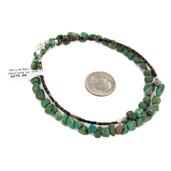 Certified Authentic .925 Sterling Silver Navajo Handmade Natural Turquoise Native American Necklace 10054-5 Certified Authentic .925 Sterling Silver Navajo Handmade Natural Turquoise Native American Necklace 10054-5