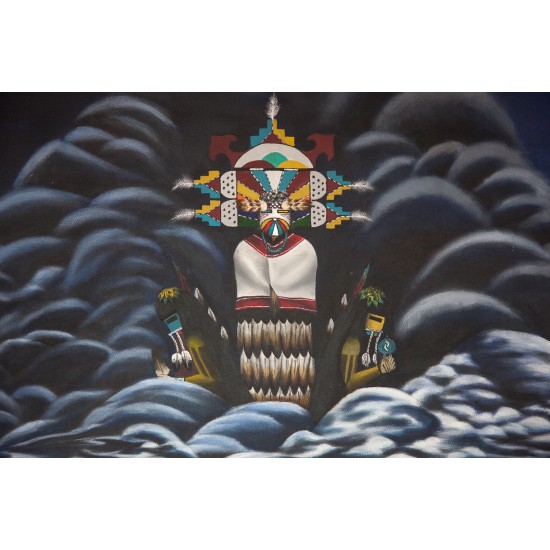 Hopi Dancing Prayer Edge Water Clan Painted by Certified Authentic Acrylic Native American Painting  10804 Painting NB160311004457 10804 (by LomaSiiva)