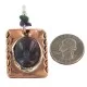 Handmade Certified Authentic Navajo Pure Natural Agate Amethyst Turquoise Native American Copper Pendant 18212-2