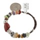 Certified Authentic Navajo Natural Jasper Quartz Heishi Multicolor Native American Adjustable Wrap Bracelet 13133