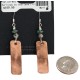 Handmade Certified Authentic Navajo Natural Turquoise Native American Pure Copper Dangle Earrings 18211-6