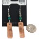 Certified Authentic Handmade Navajo Natural Turquoise Native American Pure Copper Dangle Earrings 18211-2