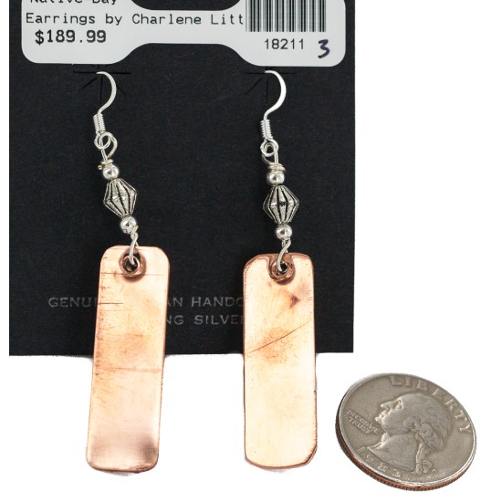Navajo Handmade Pure Copper Dangle Earrings 18211-3