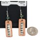 Certified Authentic Handmade .925 Sterling Silver Hooks Navajo Natural Turquoise Native American Pure Copper Dangle Earrings 18210-7