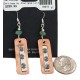 Certified Authentic Handmade .925 Sterling Silver Hooks Maze Navajo Natural Turquoise Native American Pure Copper Dangle Earrings 18210-1