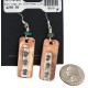 Certified Authentic Handmade Maze .925 Sterling Silver Hooks Navajo Natural Turquoise Native American Pure Copper Dangle Earrings 18210-4