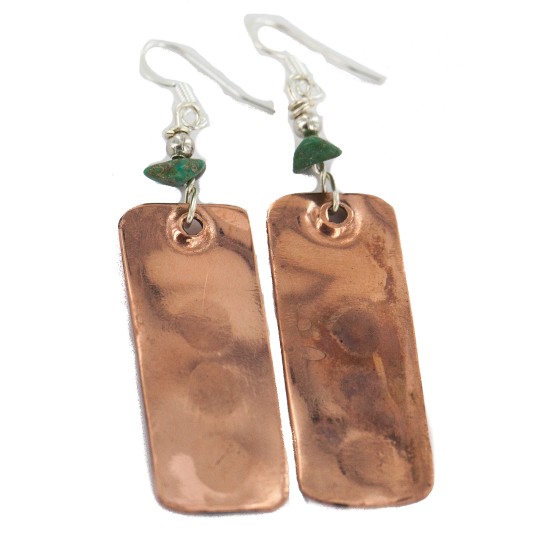 Certified Authentic Handmade Maze .925 Sterling Silver Hooks Navajo Natural Turquoise Native American Pure Copper Dangle Earrings 18210-4 Certified Authentic Handmade Maze .925 Sterling Silver Hooks Navajo Natural Turquoise Native American Pure Copper Dangle Earrings 18210-4