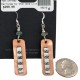 Certified Authentic .925 Sterling Silver Hooks Navajo Handmade Natural Turquoise Native American Pure Copper Dangle Earrings 18210-6 Certified Authentic .925 Sterling Silver Hooks Navajo Handmade Natural Turquoise Native American Pure Copper Dangle Earrings 18210-6