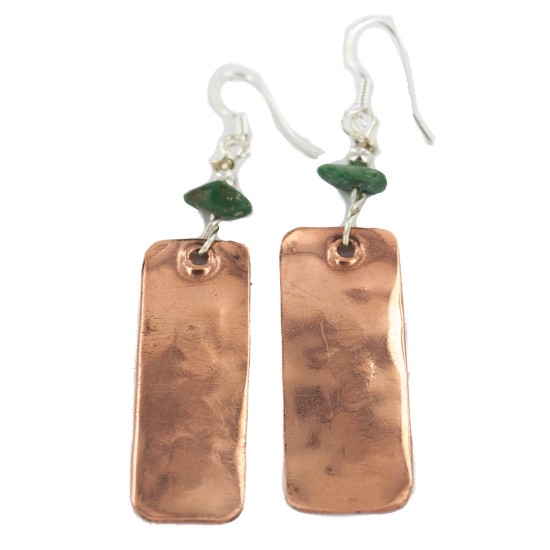 Certified Authentic .925 Sterling Silver Hooks Handmade Navajo Natural Turquoise Native American Pure Copper Dangle Earrings 18210-3 Certified Authentic .925 Sterling Silver Hooks Handmade Navajo Natural Turquoise Native American Pure Copper Dangle Earrings 18210-3