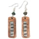 Certified Authentic .925 Sterling Silver Hooks Navajo Handmade Natural Turquoise Native American Pure Copper Dangle Earrings 18210-6
