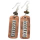 Certified Authentic .925 Sterling Silver Hooks Navajo Natural Handmade Turquoise Native American Pure Copper Dangle Earrings 18210-8