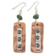 Certified Authentic Handmade .925 Sterling Silver Hooks Maze Navajo Natural Turquoise Native American Pure Copper Dangle Earrings 18210-1