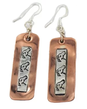 Certified Authentic Handmade .925 Sterling Silver Hooks Navajo Horse Native American Pure Copper Dangle Earrings 18210-5 Certified Authentic Handmade .925 Sterling Silver Hooks Navajo Horse Native American Pure Copper Dangle Earrings 18210-5