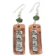Certified Authentic Handmade .925 Sterling Silver Hooks Navajo Horse Natural Turquoise Native American Pure Copper Dangle Earrings 18210-2