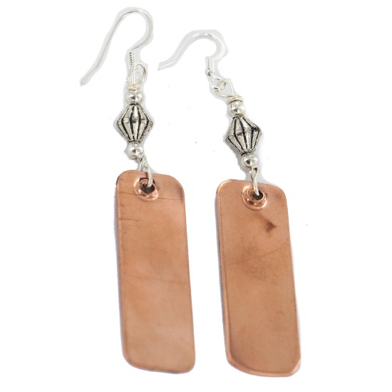 Navajo Handmade Pure Copper Dangle Earrings 18211-3