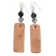 Navajo Snowflakes Obsidian Copper Dangle Earrings 18211-4